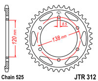 JT Звезда задняя JTR312.40