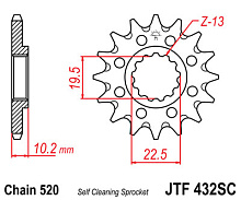 JT Звезда передняя JTF432.15SC
