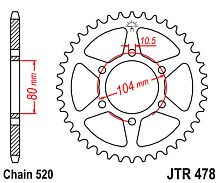 JT Звезда задняя JTR478.45