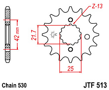 JT Звезда передняя JTF513.15 (530 цепь)
