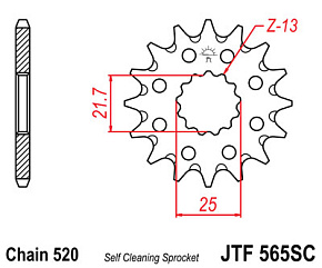 JT Звезда передняя JTF565.13SC