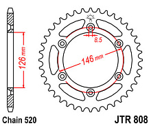 JT Звезда задняя JTR808.44