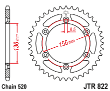 JT Звезда задняя JTR822.42