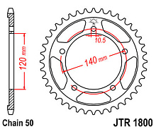 JT Звезда задняя JTR1800.40