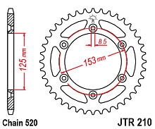 JT Звезда задняя JTR210.50