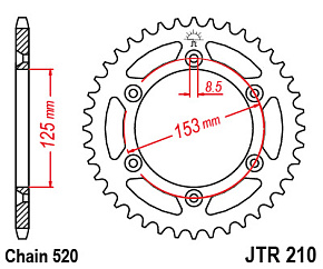 JT Звезда задняя JTR210.50