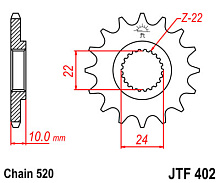 JT Звезда передняя JTF402.16