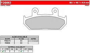 Тормозные колодки Ferodo FDB663P F