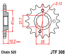 JT Звезда передняя JTF308.14
