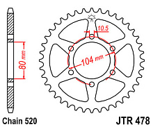 JT Звезда задняя JTR478.43