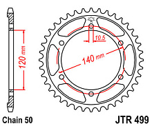 JT Звезда задняя JTR499.48