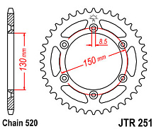 JT Звезда задняя JTR251.50