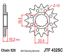 JT Звезда передняя JTF432.13SC