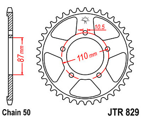 JT Звезда задняя JTR829.45