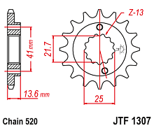 JT Звезда передняя JTF1307.14 (520 цепь)