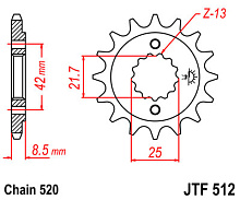 JT Звезда передняя JTF512.16