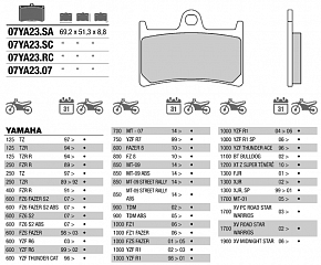 Тормозные колодки Brembo 07YA2307