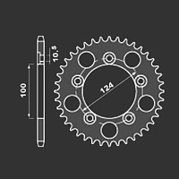 PBR Звезда задняя 4443 36 C45 DUCATI 749/999 Z36 C45 C.525