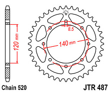 JT Звезда задняя JTR487.42