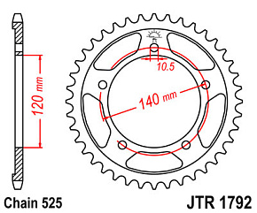 JT Звезда задняя JTR1792.45