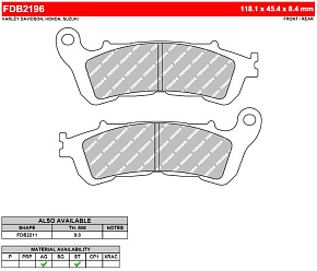 Тормозные колодки Ferodo FDB2196ST F