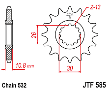 JT Звезда передняя JTF585.17 (под 532 цепь)