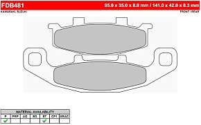 Тормозные колодки Ferodo FDB481P F/R